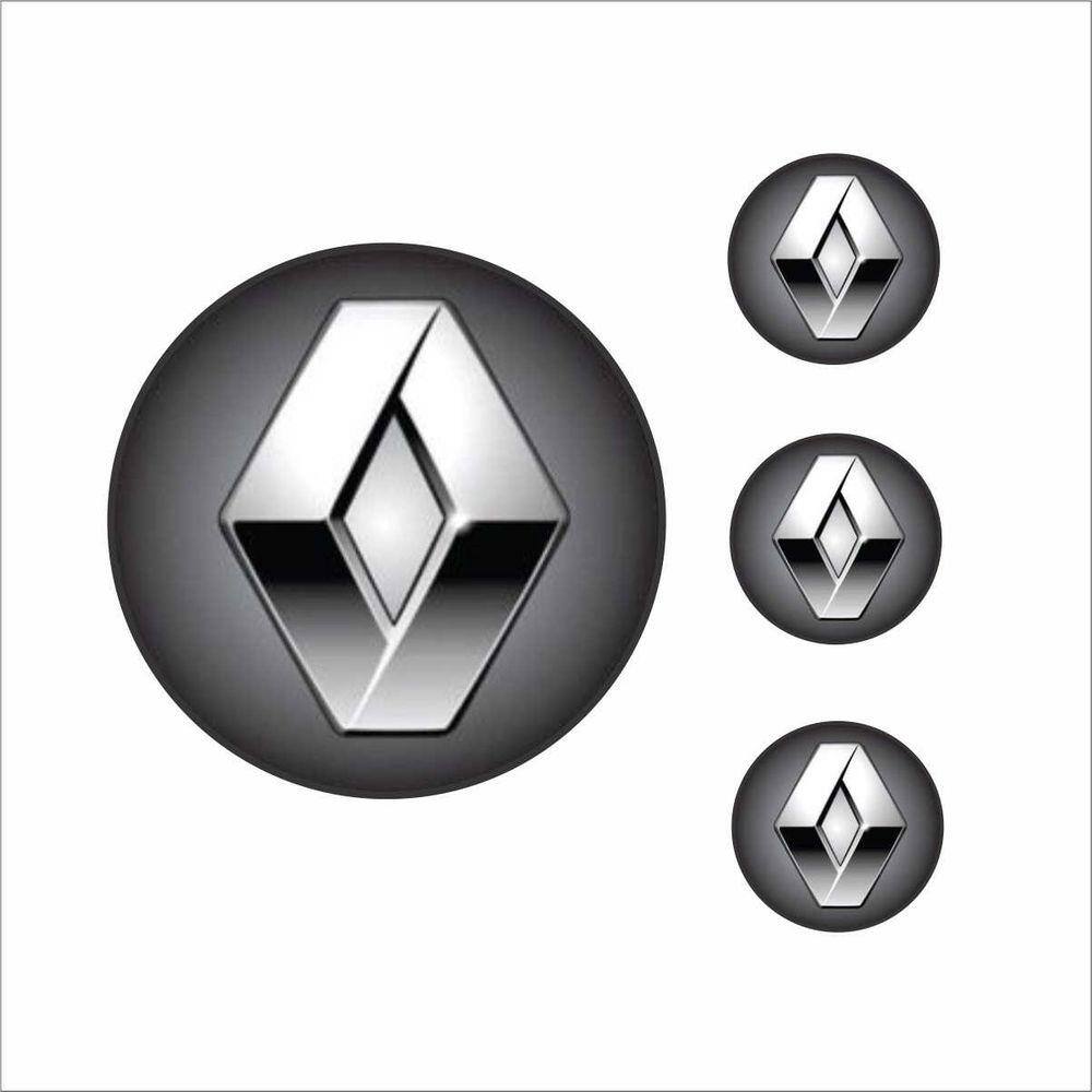 Jogo Emblema Resinado 48mm Renault Para Calota Roda Botom - 4 Peças