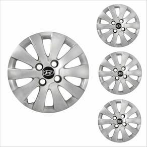 Jogo Calota Aro 14 HB20 Hatch Sedan 2014 2015 Hyundai + Emblema Resinado