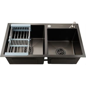 Cuba Para Cozinha Gourmet Pia Dupla Aço Inox 304 Awá Pingoo.casa - Preto