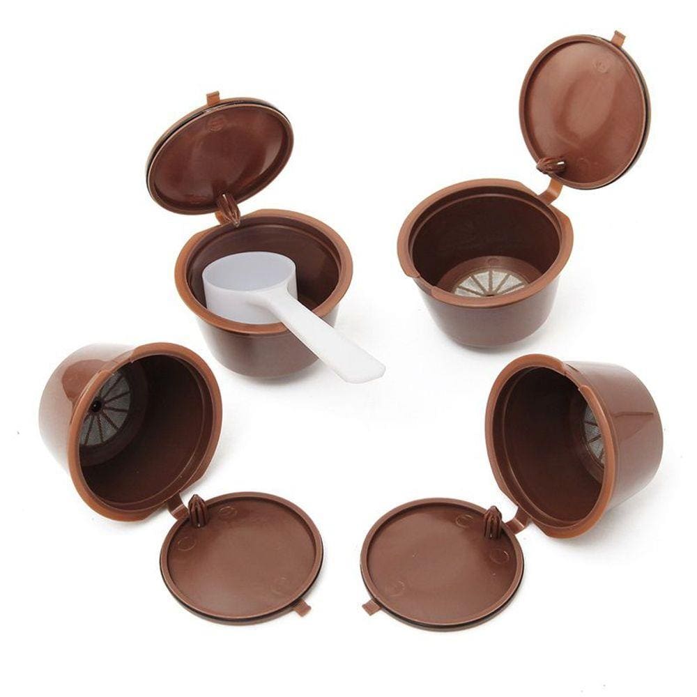 4 Cápsulas Reutilizável Dolce Gusto Recarregável Marrom