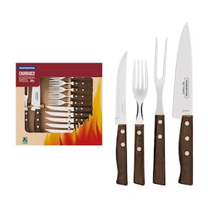 Kit Churrasco 14 Peças Tramontina 22299011 Madeira Natural