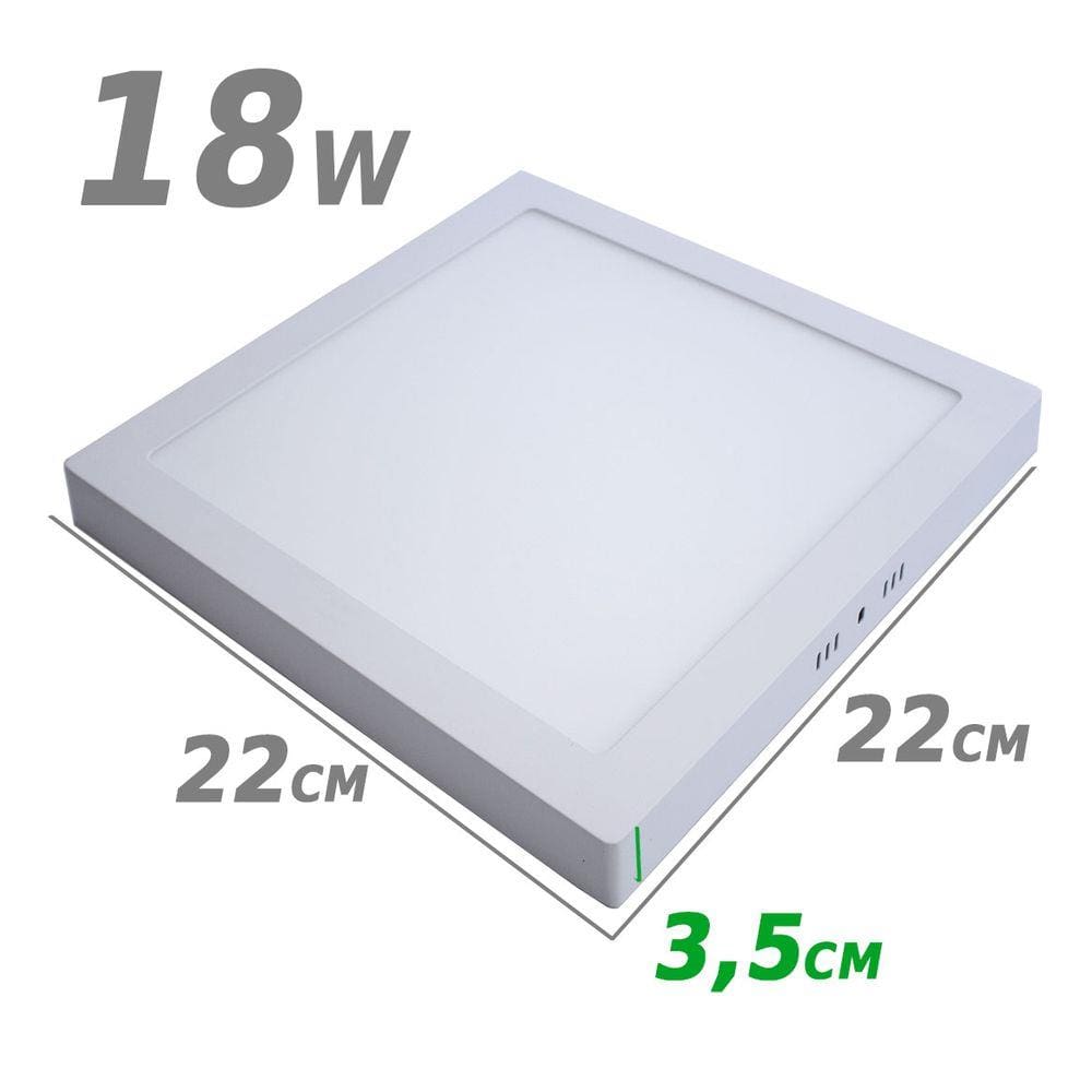 Painel Plafon LED de sobrepor 18w 22 x 22cm 6000k branco frio ST226