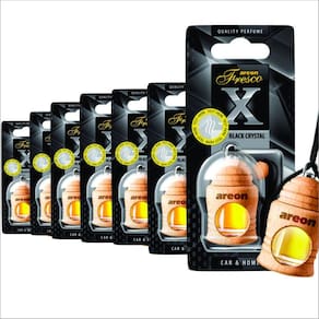 Aromatizante Areon Fresco X Version Black Crystal 4ml - 7 Peças - Perfume Automotivo Odorizador