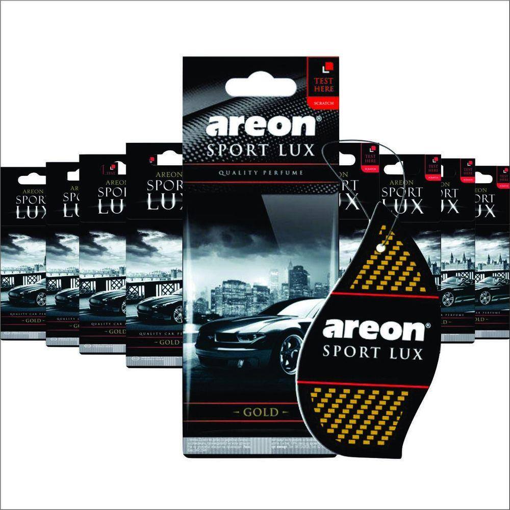 Aromatizante Areon Sport Lux Gold - 9 Peças - Perfume Automotivo Odorizador Ouro