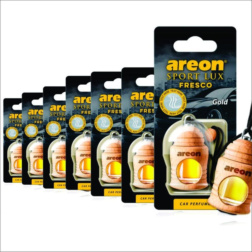 Aromatizante Areon Fresco Sport Lux Gold 4ml - 7 Peças - Perfume Automotivo Odorizador Ouro