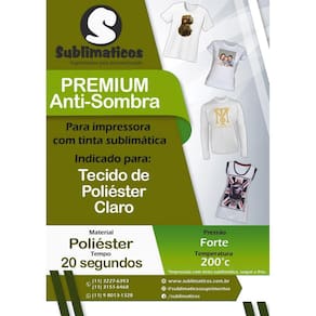 50 Fls de Papel Sublimático Anti-Sombra Tamanho 20x30 cm
