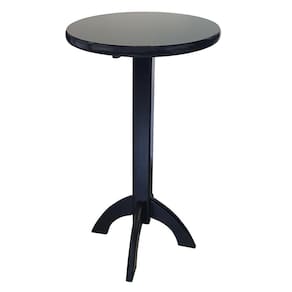 Mesa Redonda Alta Bistrô de Madeira 60cm Preto - VivaLigna