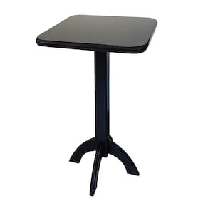 Mesa Quadrada Alta Bistrô de Madeira 60cm Preto - VivaLigna