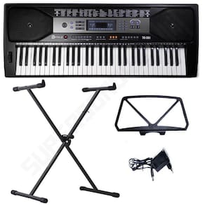 Kit Teclado Musical Spring TC 361 61 Teclas Sensitivas + Suporte X