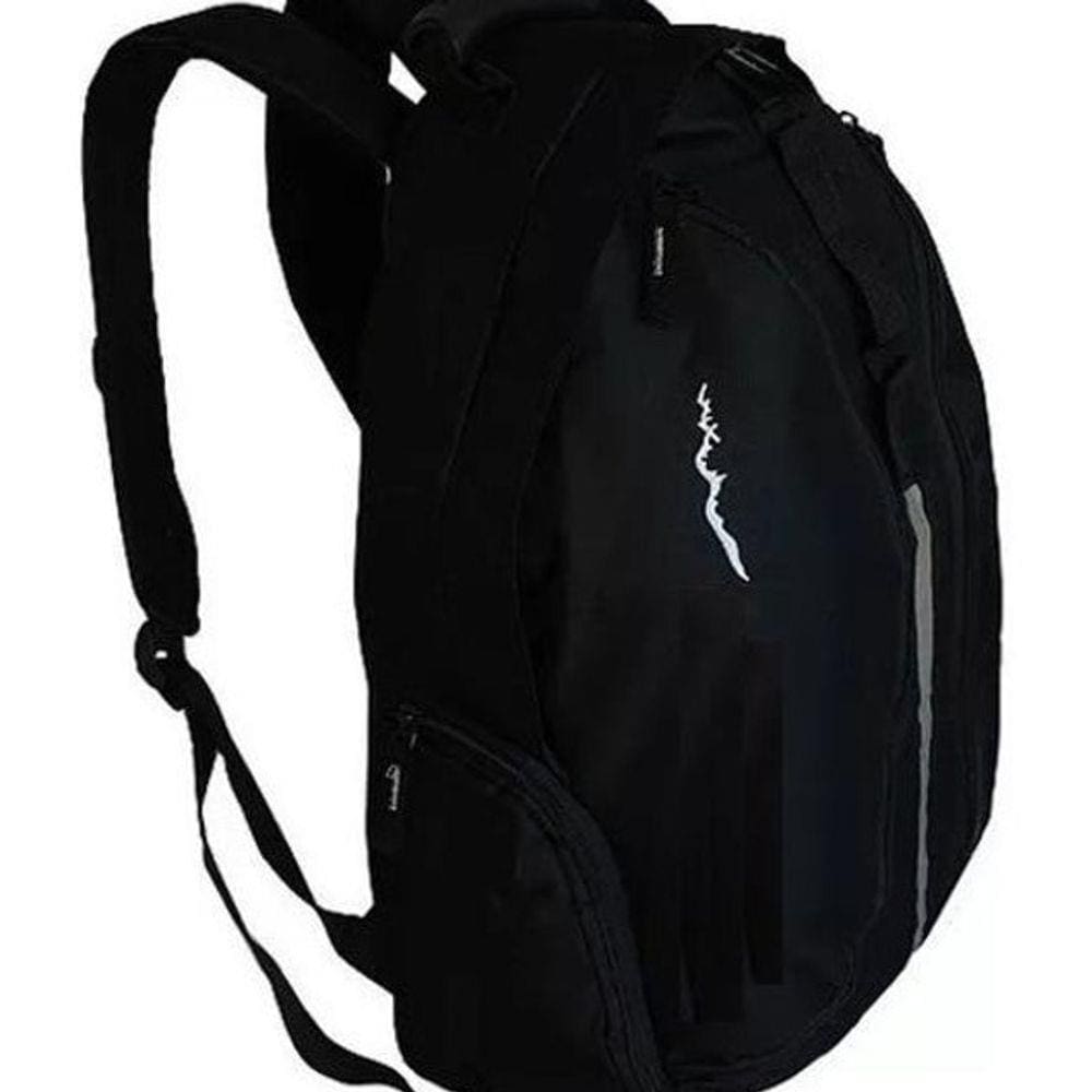 Mochila Unissex Resistente Preta Passeio Escolar Caminhada