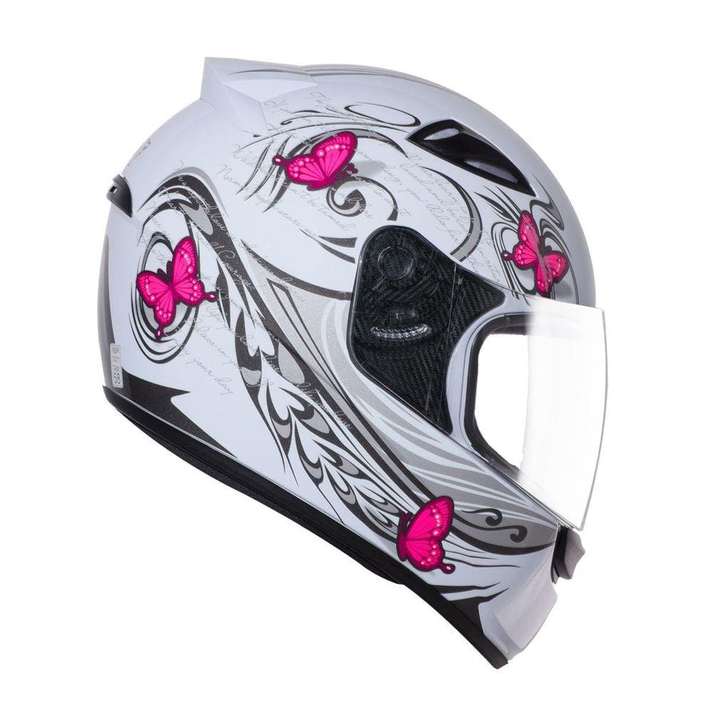 Capacete Ebf Spark New Borboleta Branco