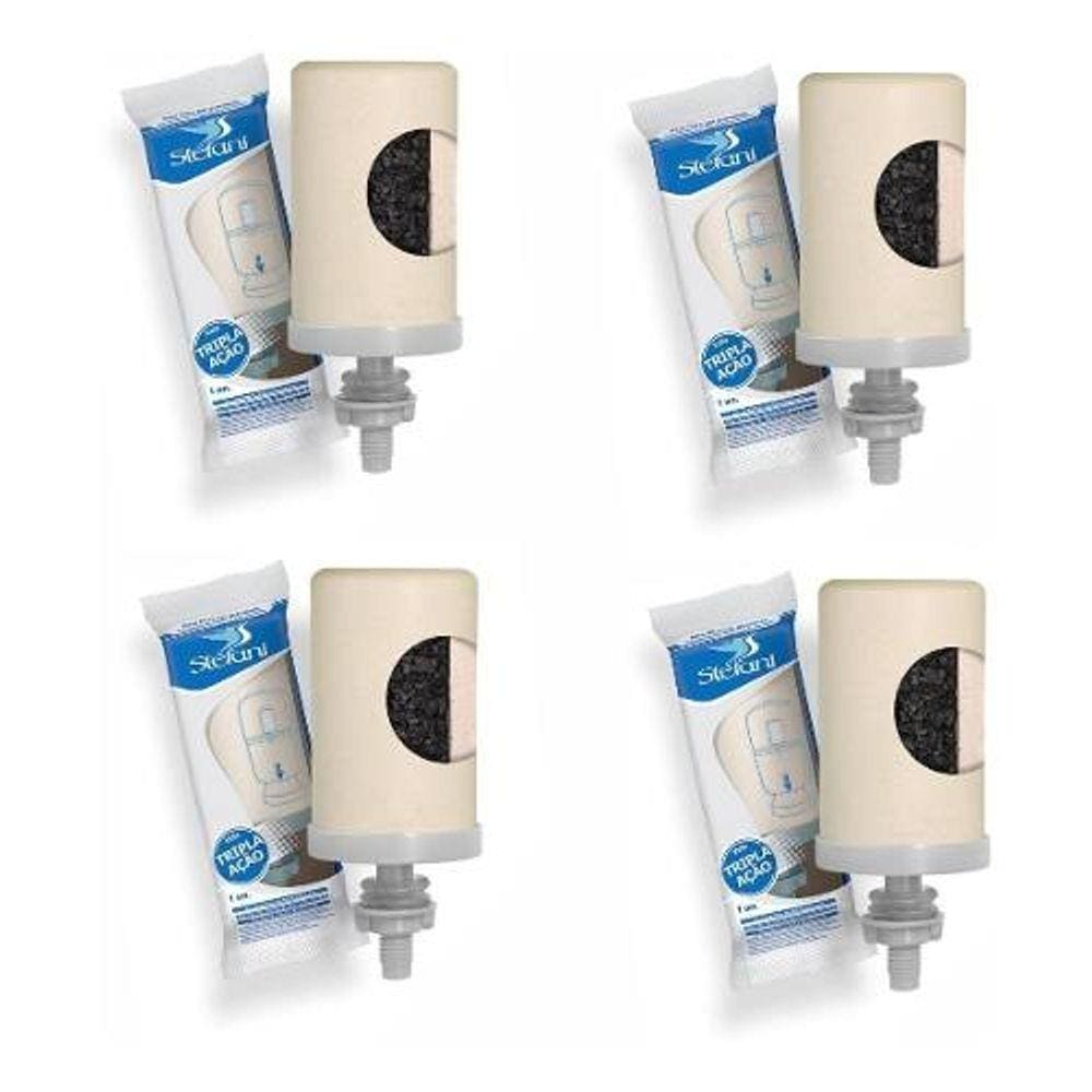 4 Velas Esterilizante Tripla Ação Stefani Para Filtros Barro