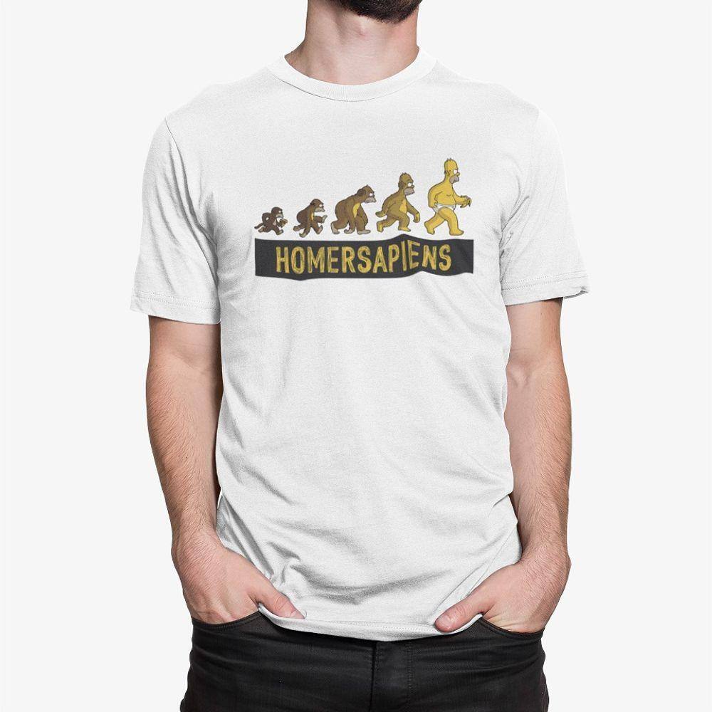 Camiseta ECF Masculina Homersapiens Manga Curta Branca Poliester