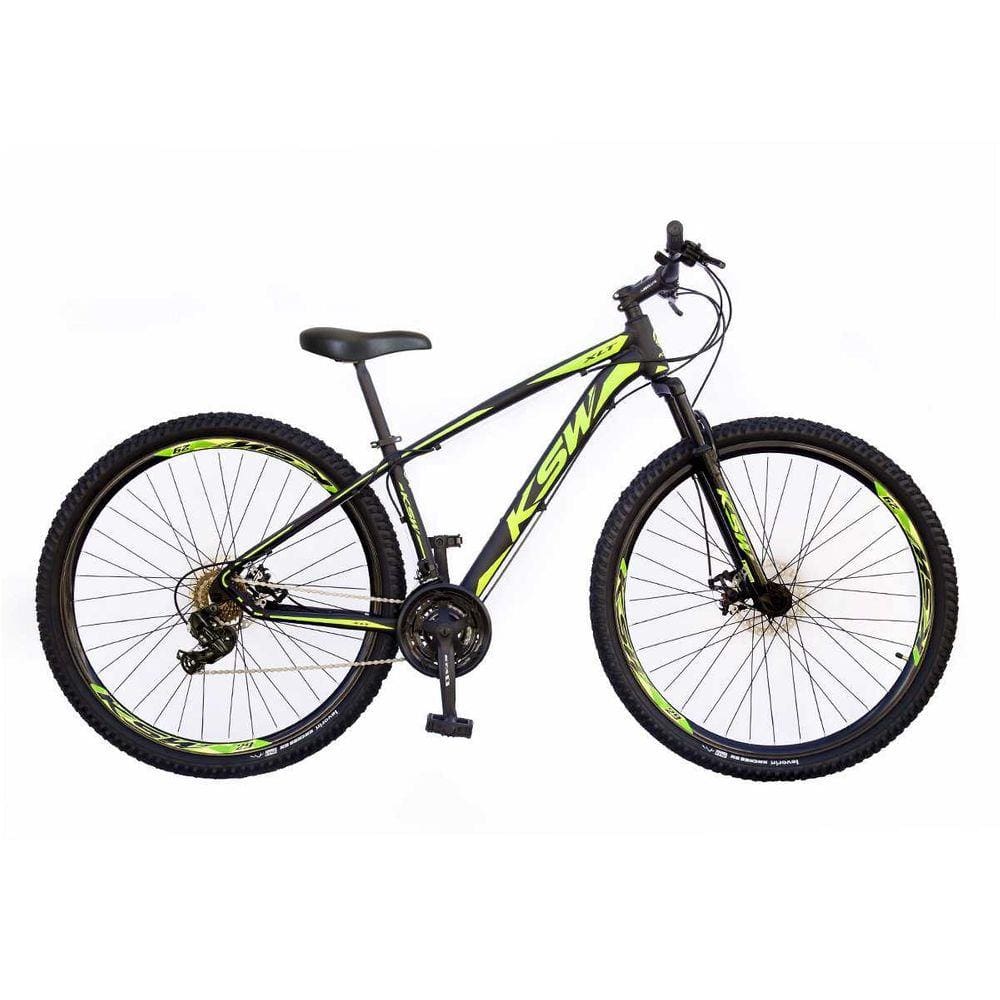 Bicicleta Aro 29 KSW XLT 2020 24v Hidráulico Preto e Verde 17