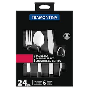 Jogo De Talheres Faqueiro De Inox 24 Peças Malibu Tramontina