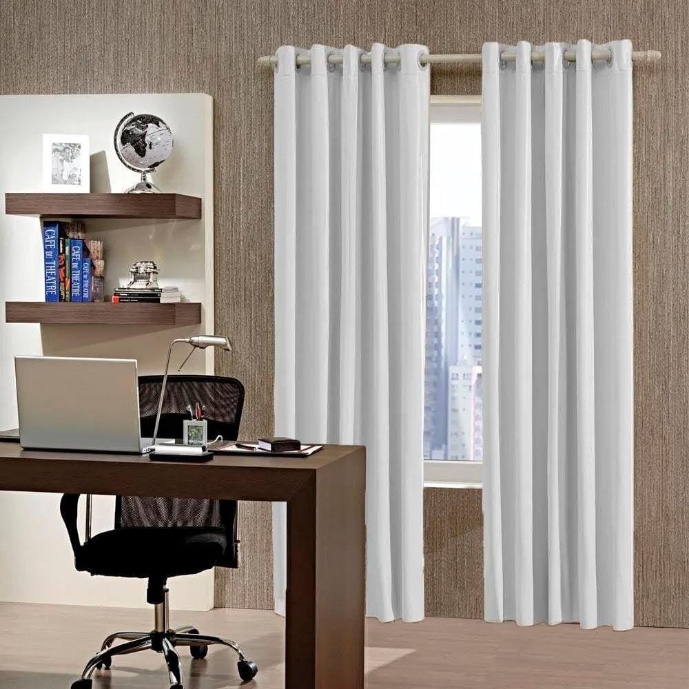 Cortina Blecaute Em Pvc Bella Janela Branco/Cinza 260X230Cm