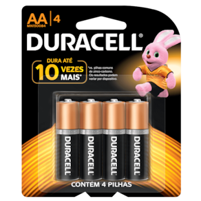 4 Pilhas Duracell Alcalina AA Pequena MN1500B4 1,5v