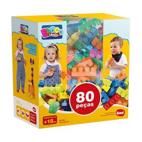 Blocos de Montar Mais Blocos - Blocolândia 80 Peças - Dismat
