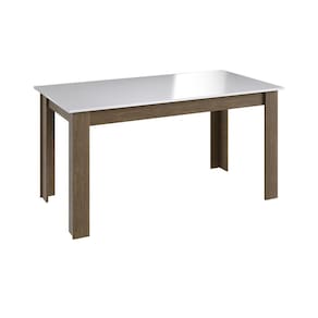 Mesa Fixa 4 Lugares Móveis Canção 150cm Ameixa Negra E Branco