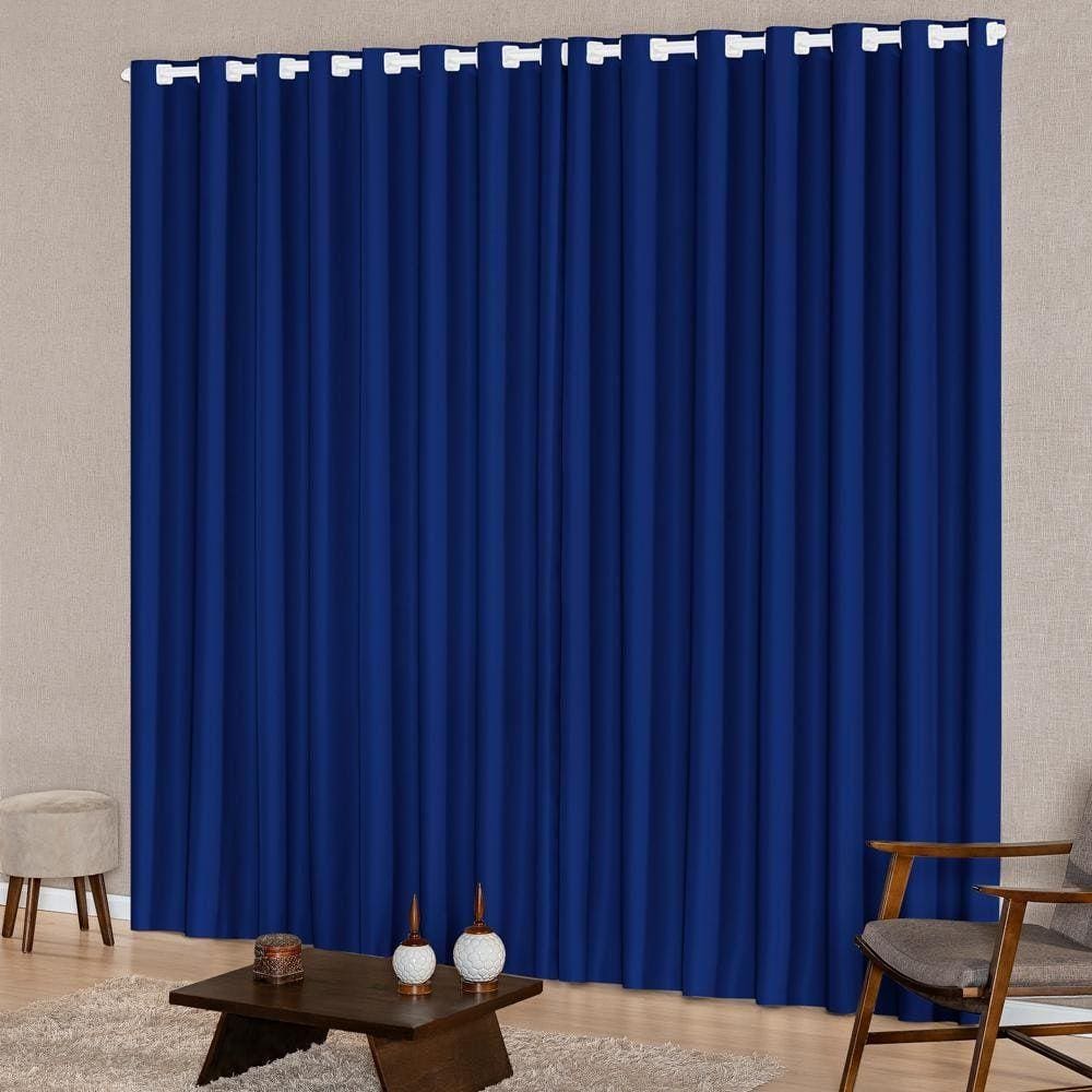 Cortina Para Janela 2,00M X 1,70M Tecido Oxford Azul