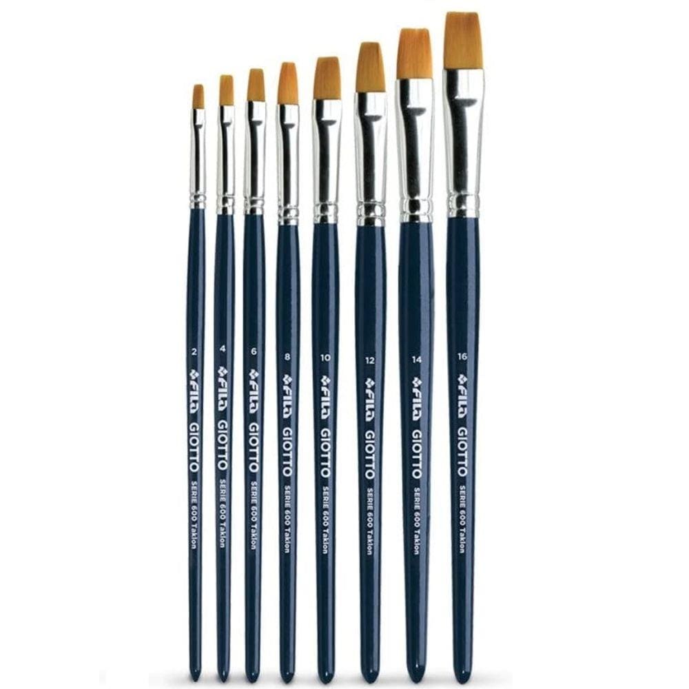 Kit Pincel Giotto Taklon Chato Série 600 - 8 pinceis