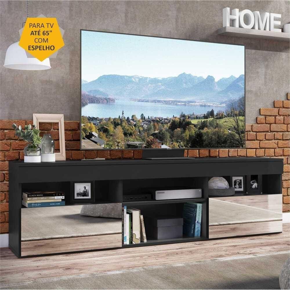 Rack TV 65" com Espelho e 2 Portas Paris Multimóveis