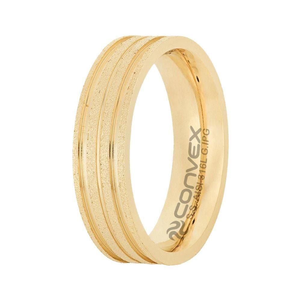 Aliança Aço Theos 6mm Gold IPG com GTR