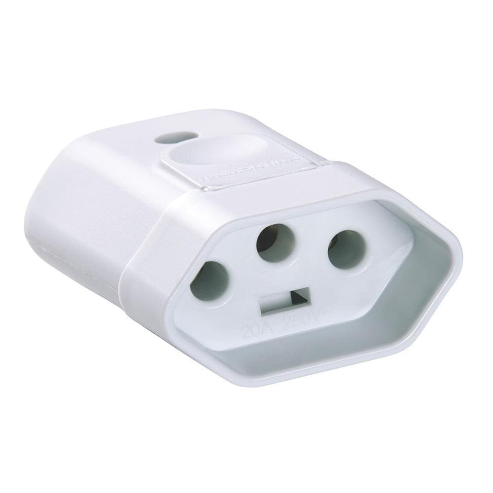 Pino Plug Fêmea 2P+T 20a Branco - 10 Unidades ¿ Tramontina