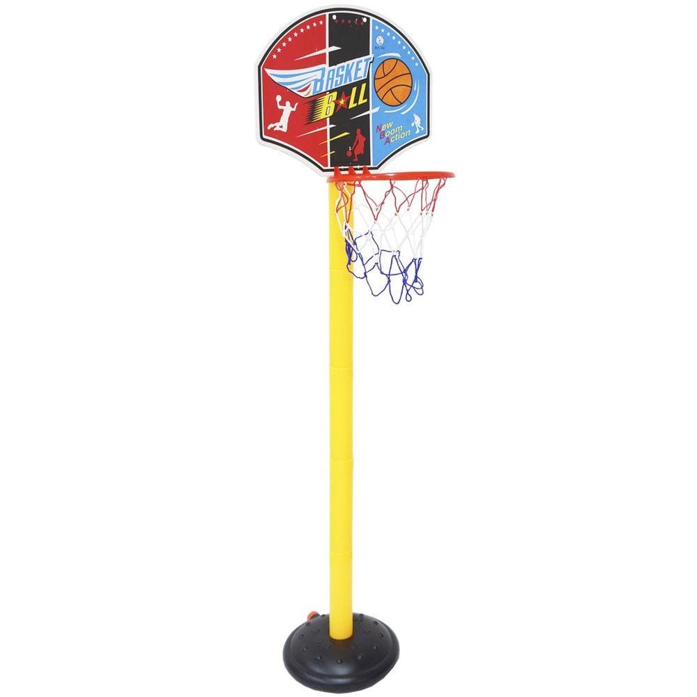 Mini Cesta Basquete Infantil Pedestal Bola Bomba Tabela Regulável de 1,20m à 1,40m Importway BW037