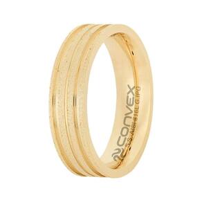 Aliança Aço Theos 6mm Gold IPG com GTR
