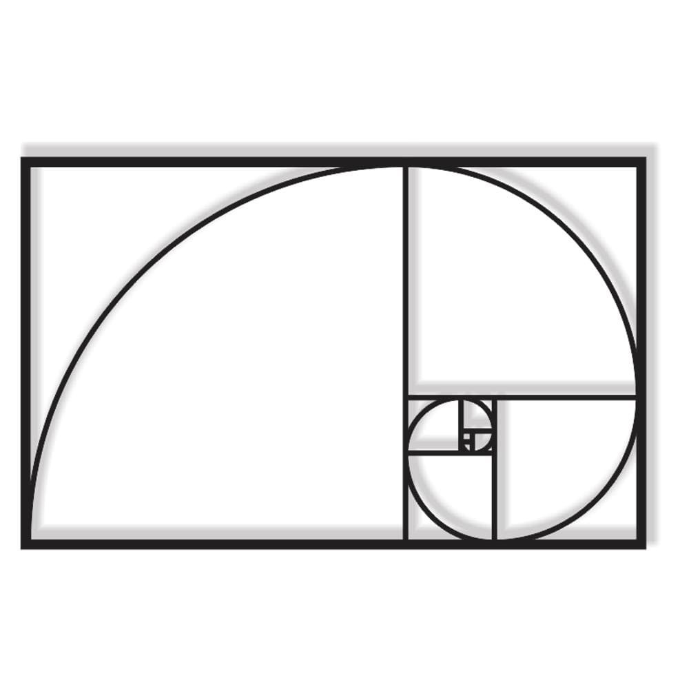 Aplique Parede Sequencia Fibonacci 60x37cm Da Vinci Proporção Áurea