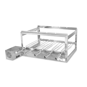 Grill Giratório em Inox para Churrasqueira com 5 Espetos