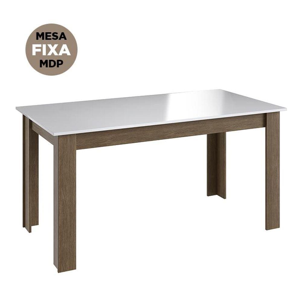 Mesa Fixa Jantar Cozinha Multiuso 140x78cm - Ameixa/branco