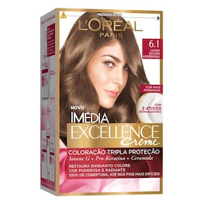 Tintura Creme Imédia Excellence L`oréal Louro Escuro Acinzentado 6.1 Kit