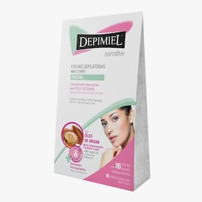 Depilador Depimiel Sensitive Cera Facial Folhas Prontas 16 Unidades