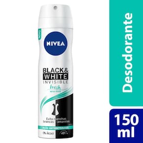 Desodorante Nivea Invisible Black & White Fresh Erva Doce Aerosol Antitranspirante 48h 150ml