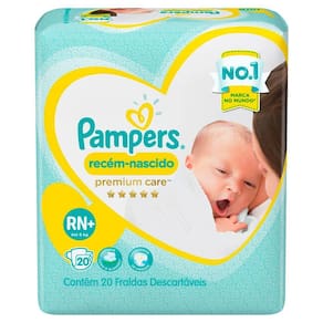 Fralda Pampers Recém-Nascido Premium Care RN+ com 20 Unidades
