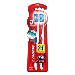 Escova Dental Colgate 360° Luminous White Macia Cores Sortidas 2 Unidades
