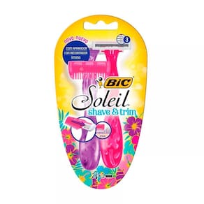 Aparelho de Depilação Bic Soleil Shave & Trim com 2 Unidades + Aparador de Pelos