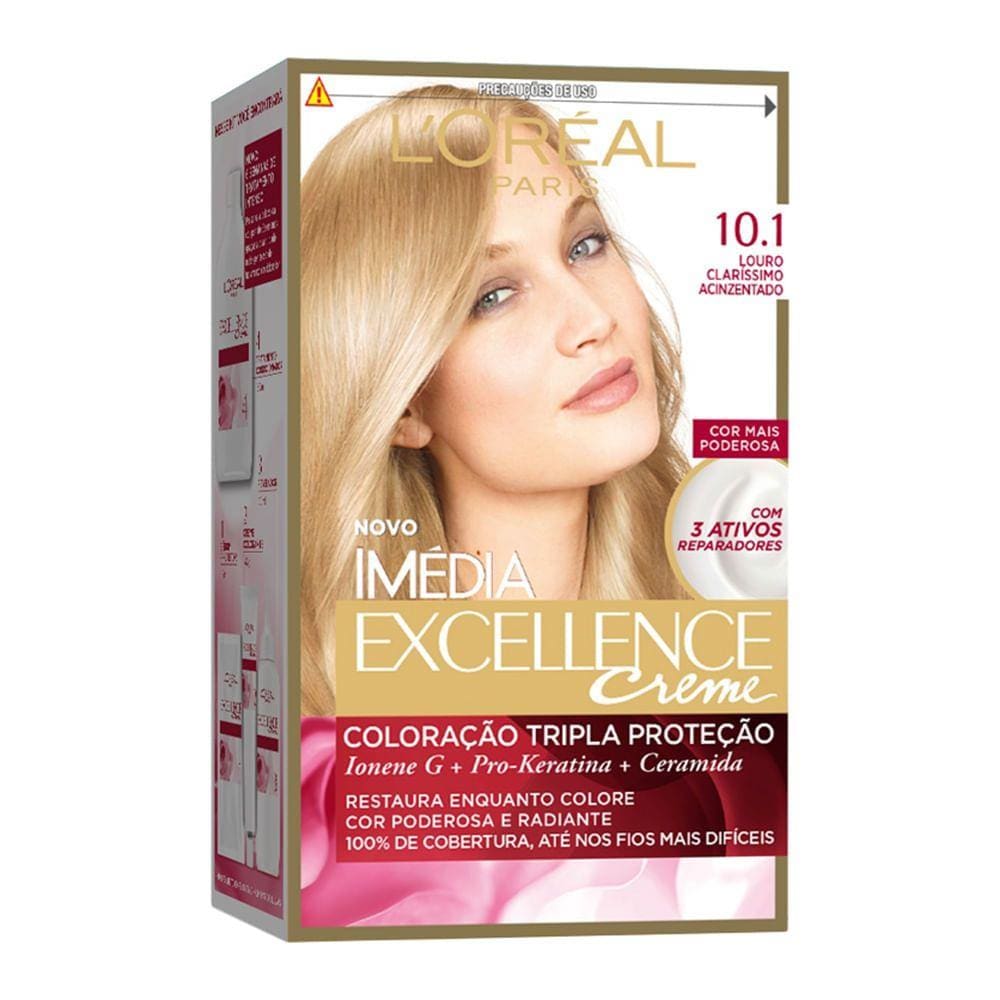 Tintura Creme Imédia Excellence L`oréal Louro Claríssimo Acinzentado 10.1