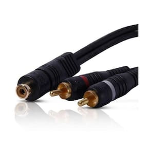 Cabo Rca Y 1 Femea 2 Machos 20cm 4mm - Preto