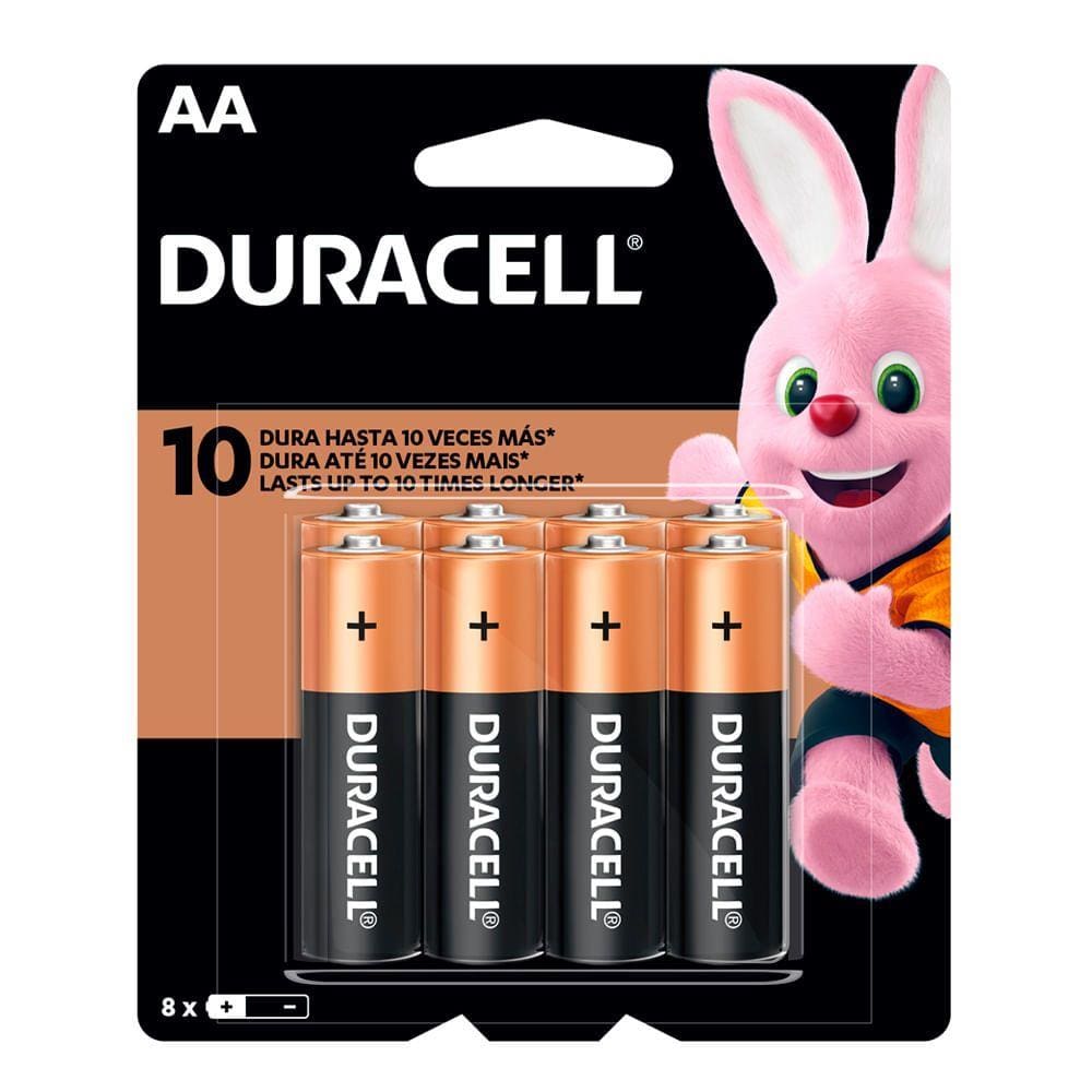 Pilha Duracell AA Alcalina 8 Unidades