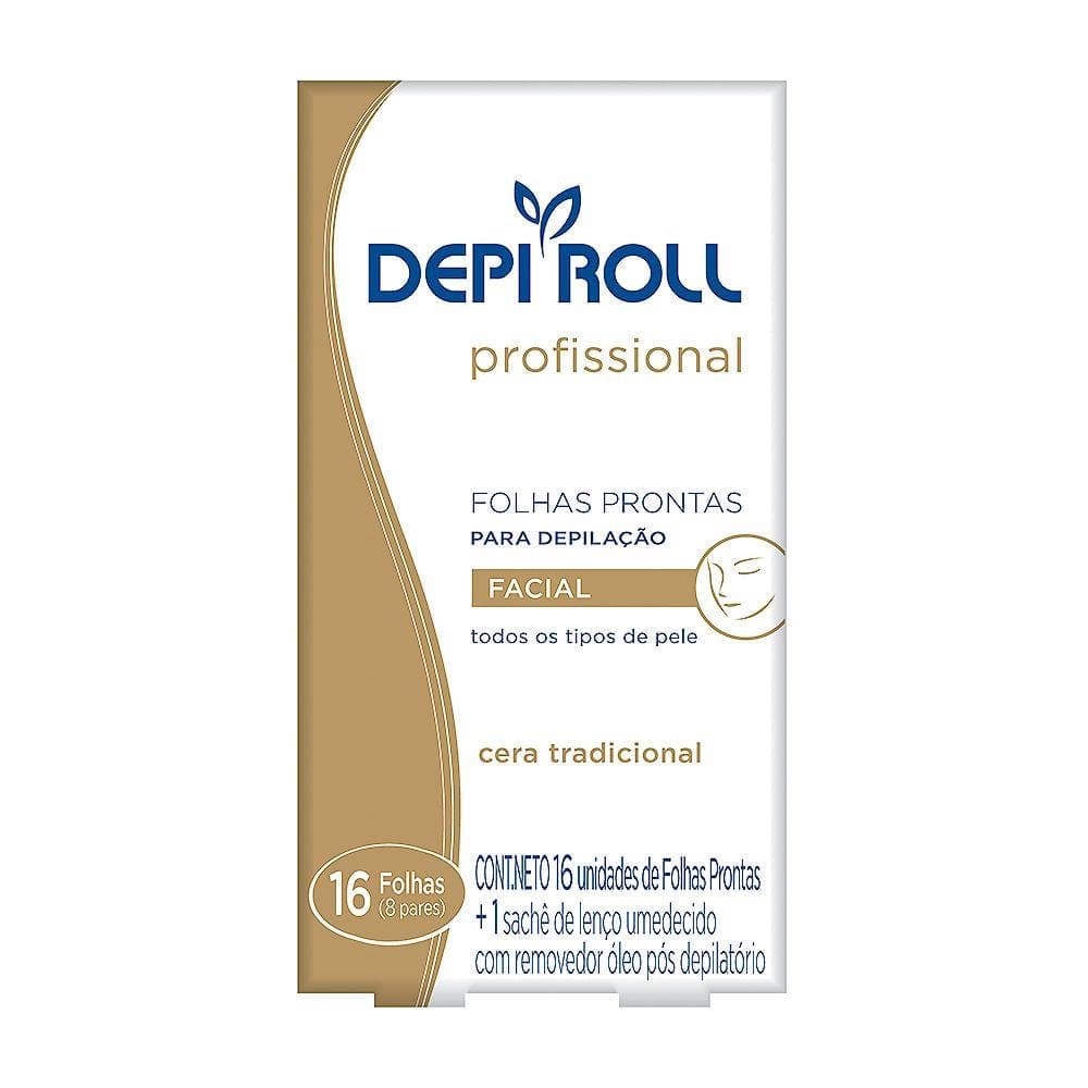 Depilador DepiRoll Profissional Cera Fria Facial Folhas Plásticas Prontas