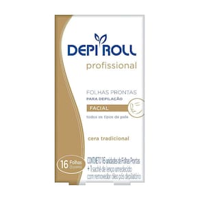Depilador DepiRoll Profissional Cera Fria Facial Folhas Plásticas Prontas