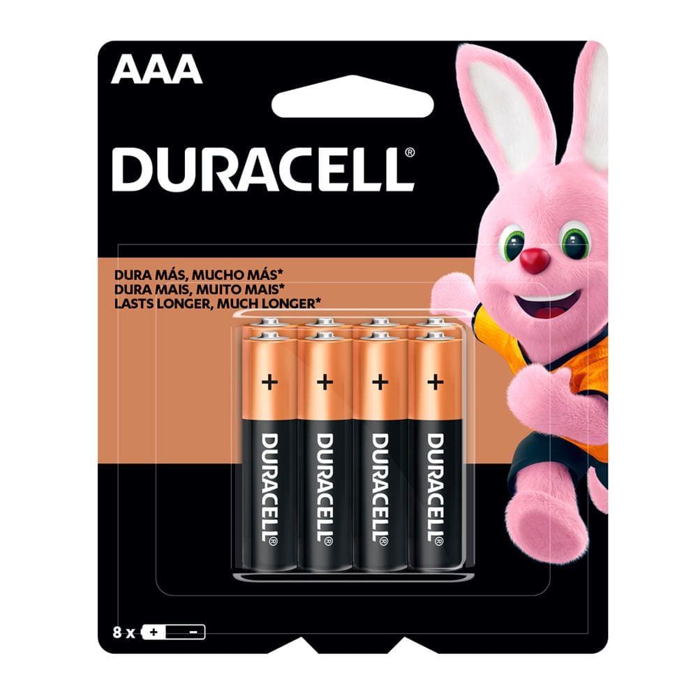 Pilha Duracell AAA Alcalina 8 Unidades