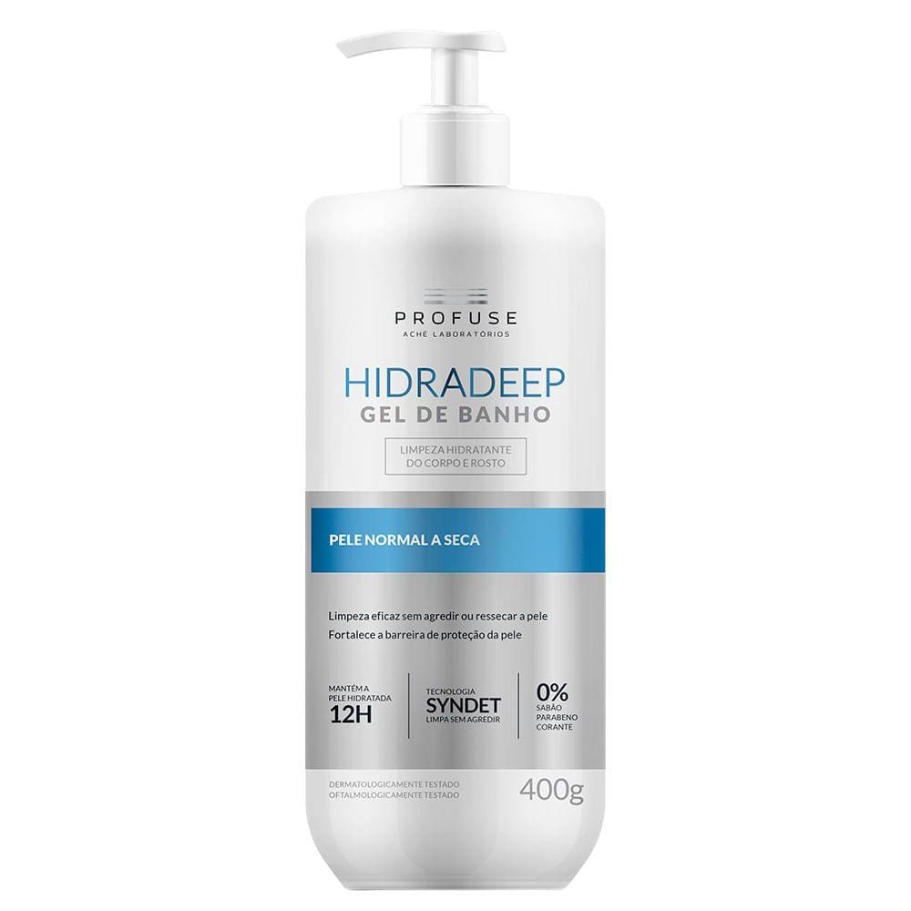 Hidradeep Gel de Banho Profuse Limpeza Hidratante Corporal e Facial 400g