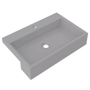 Cuba Pia Semi Encaixe para Banheiro Retangular 54cm XRT0 C08 Cinza - Mpozenato