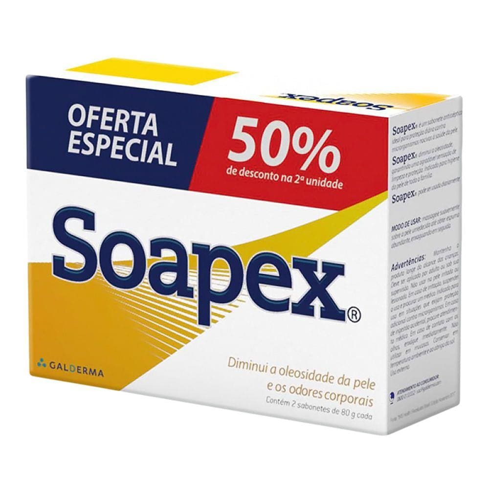 Soapex Sabonete em Barra 2 unidades 80g cada