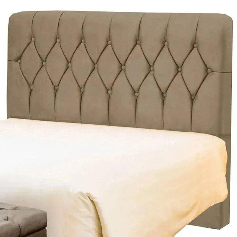 Cabeceira de Cama Box Casal 140cm Istambul Suede Bege - DS Móveis