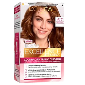 Kit Tintura Imédia Excellence L`Oréal Chocolate Puro 6.7 Kit Tintura Imédia Excellence L`Oréal Chocolate 6.7